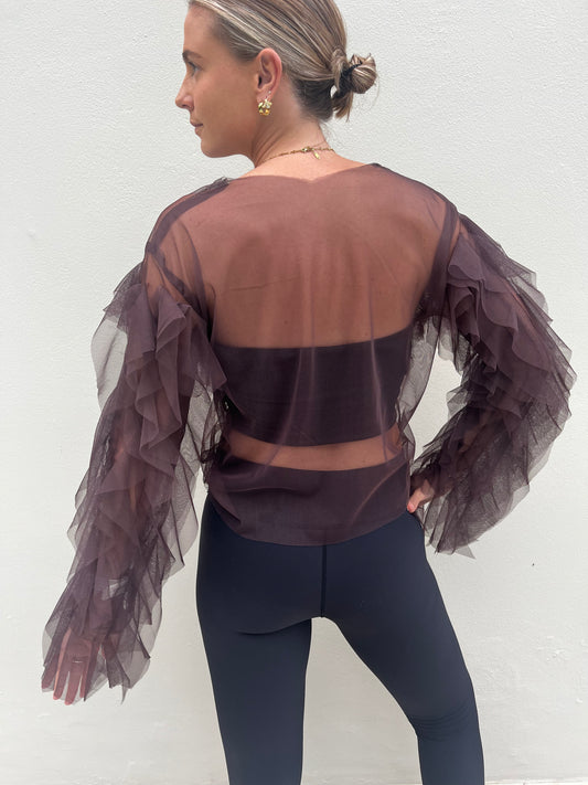 Chocolate Tulle Top