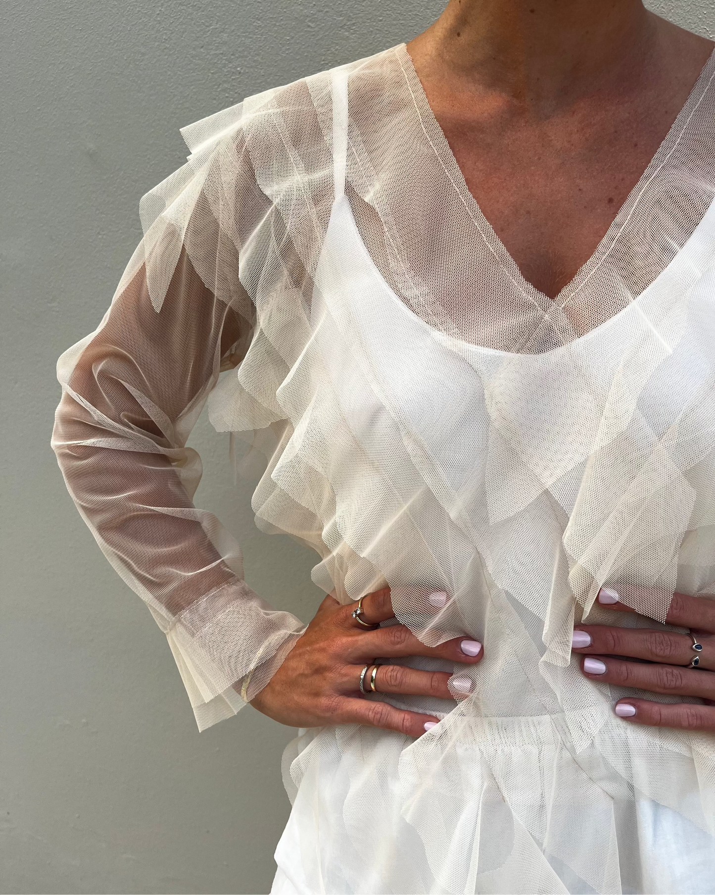 Biscuit Tulle Top