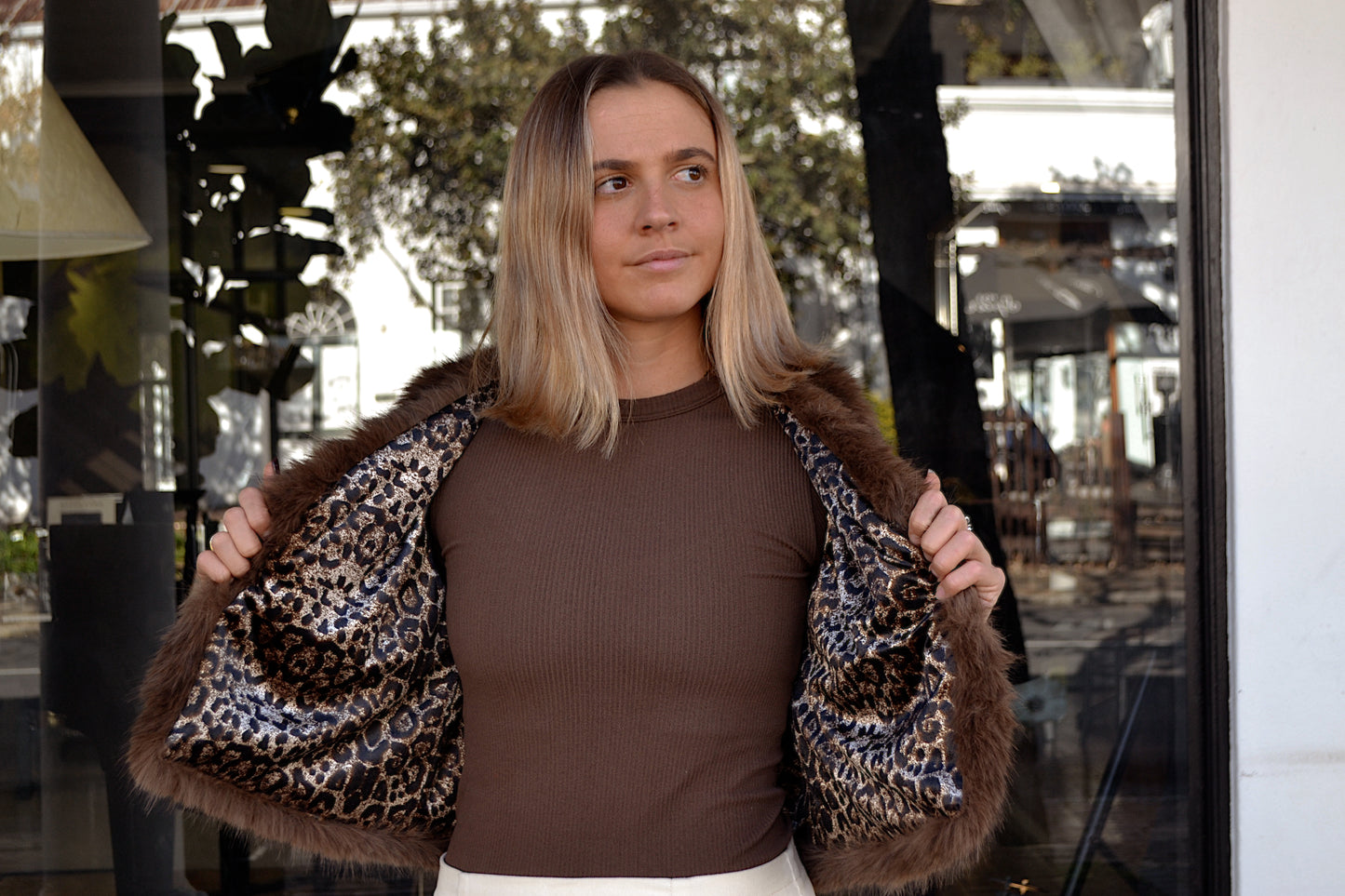 Chocolate Brown Fur Jacket