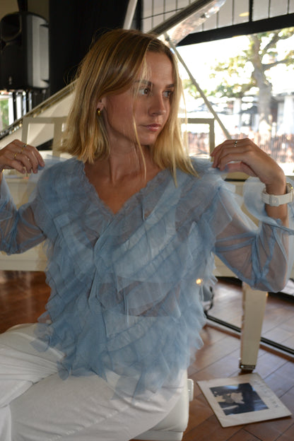 Blue Tulle Top