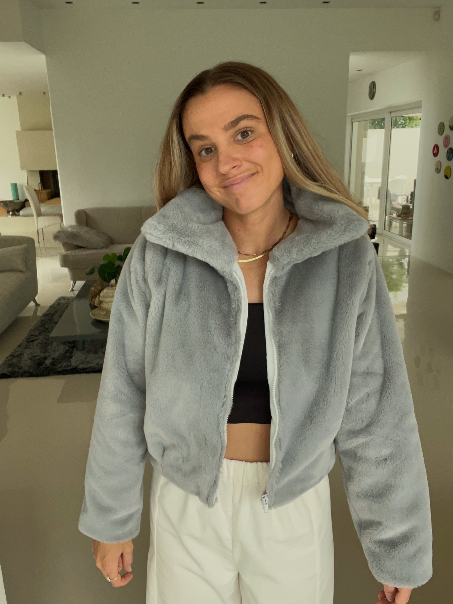 Grey Fur Jacket