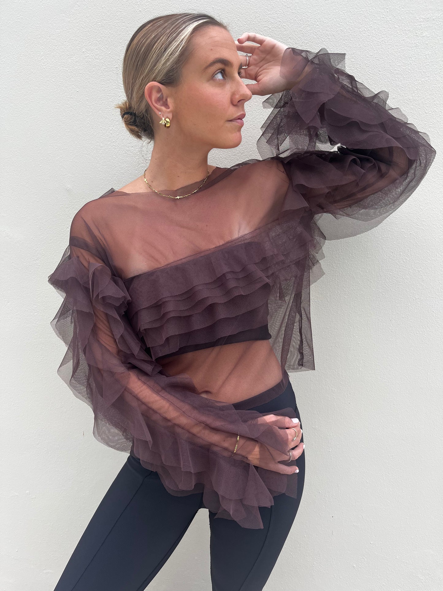 Chocolate Tulle Top