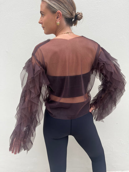 Chocolate Tulle Top