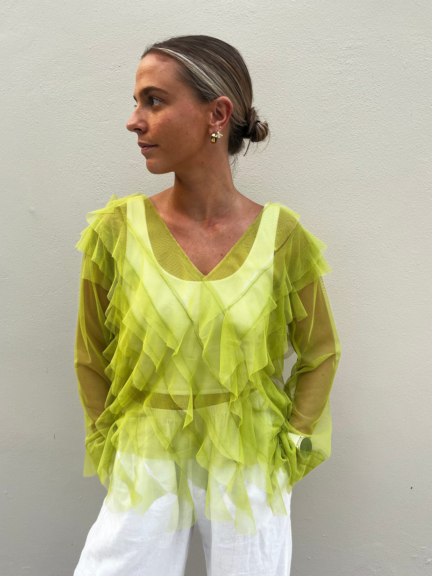 Lime Green Tulle Top