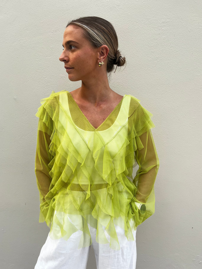 Lime Green Tulle Top