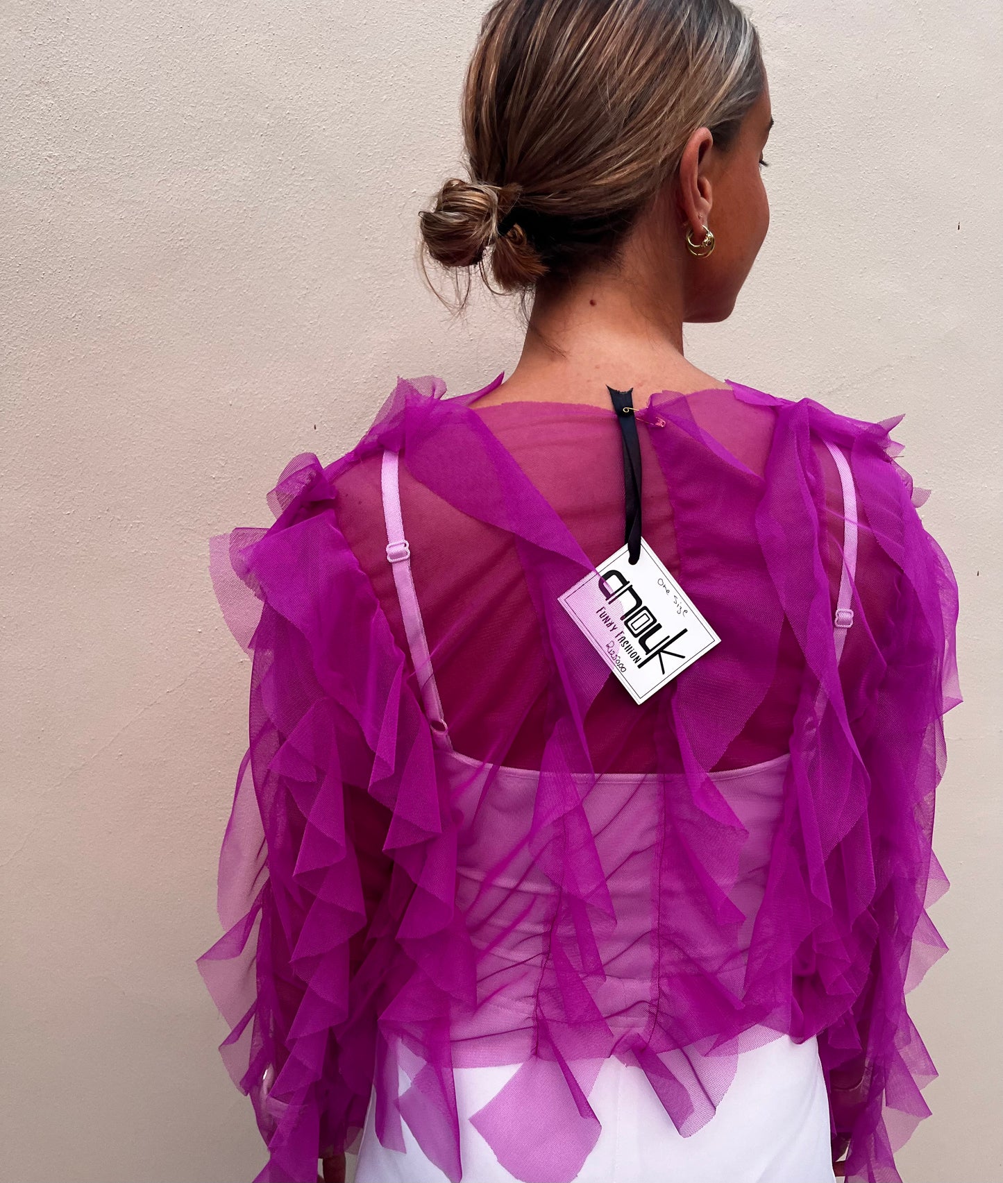 Fuchsia Tulle Top
