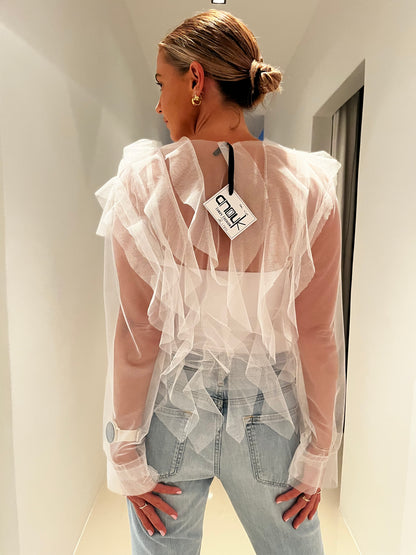 White Tulle Top
