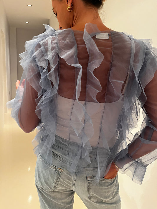 Blue Tulle Top
