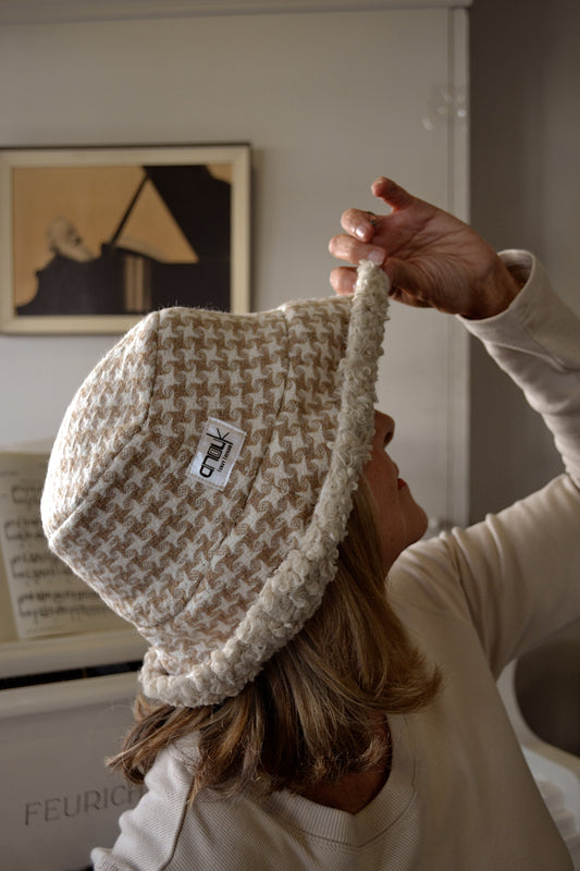 Neutral Pattern Reversible Bucket Hat