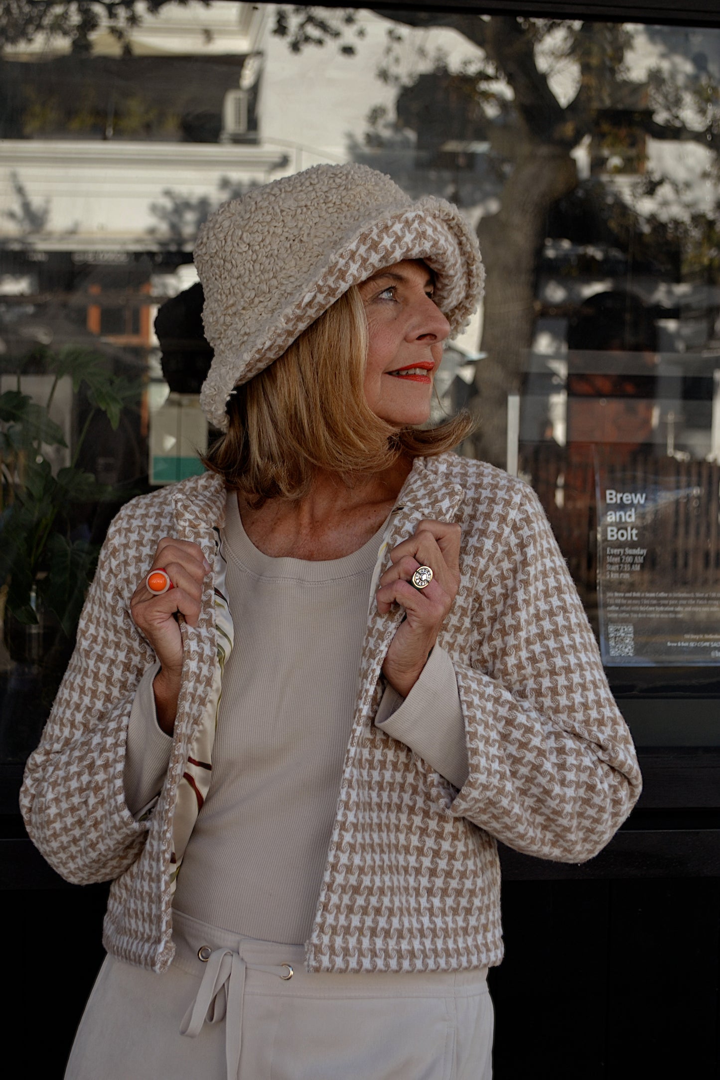 Neutral Pattern Cropped Jacket