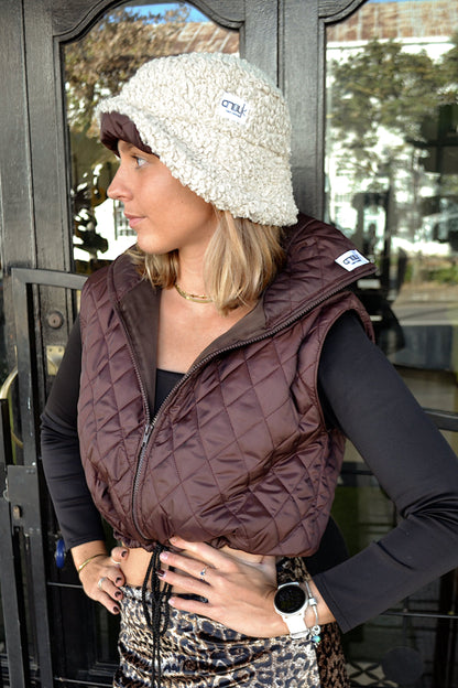 Chocolate Brown Reversible Bucket Hat