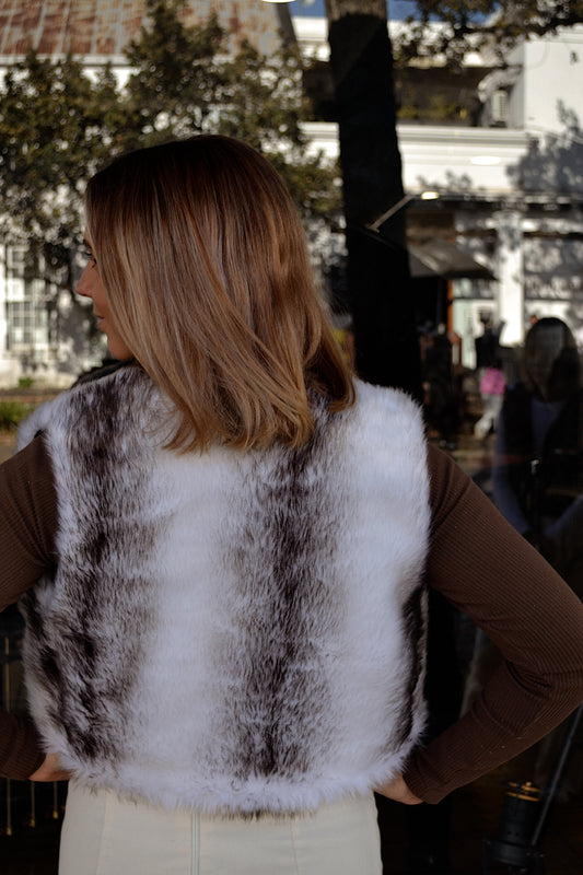 Cream & Chocolate Fur Jacket