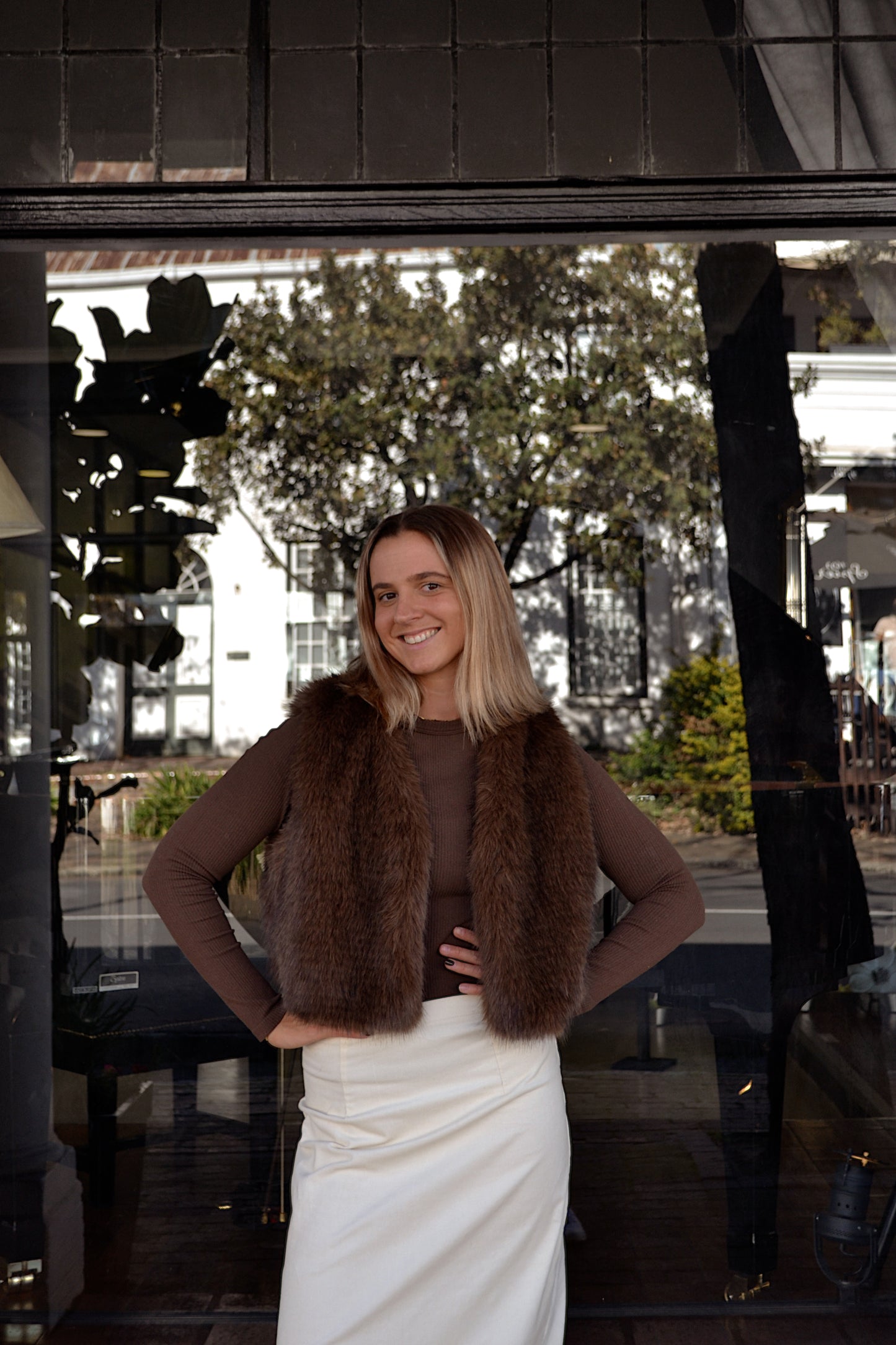 Chocolate Brown Fur Jacket