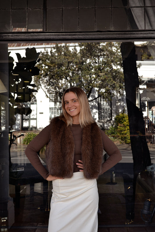 Chocolate Brown Fur Jacket