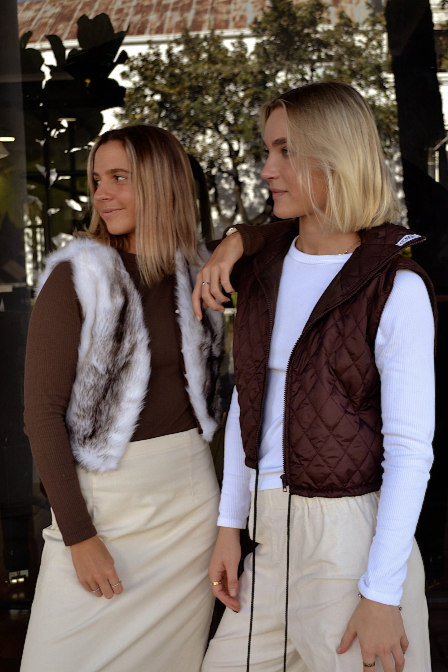 Cream & Chocolate Fur Jacket