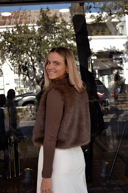 Chocolate Brown Fur Jacket