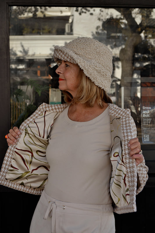 Neutral Pattern Cropped Jacket