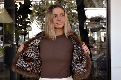 Chocolate Brown Fur Jacket