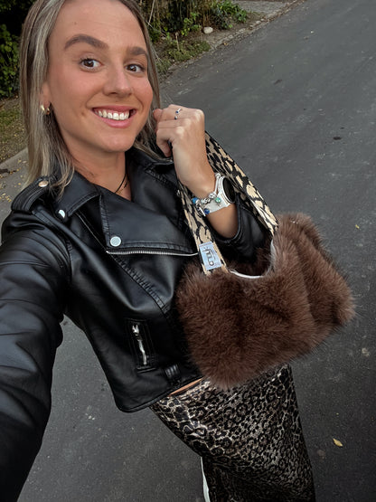 Chocolate Brown Fur Bag