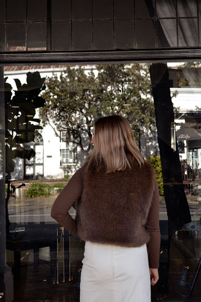 Chocolate Brown Fur Jacket