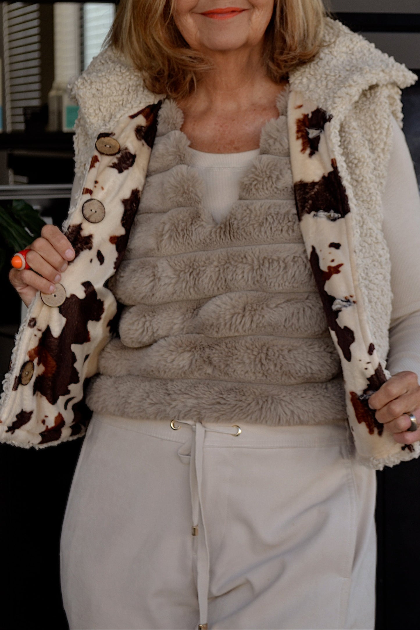 Biscuit Fur Bubble Vest
